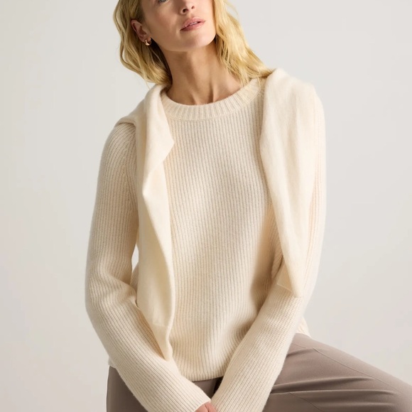 NWOT Quince Mongolian Cashmere Fisherman Crewneck Sweater - Picture 2 of 9